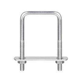 sourcing map Square U-Bolts, 3 Sets 42mm(1.65") Inner Width 80mm Length M6 304 Stainless Steel U Clamp Bolt with Nuts and Plates, for Boat Trailer