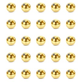 Crdifu Piercing Ball Set 1.2 mm Replacement Ball Screw Ball 3 mm Glitter Stainless Steel Acrylic Attachments Balls 16G Thread, Stainless Steel