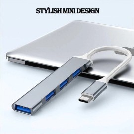 Unbranded Mini 4 Ports USB C Hub Type C to USB 3.0 Hub Adapter For PC Mac Phone MacBook