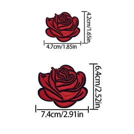 20 Pieces Rose Embroidered Patches Sew, Big and Small Roses Embroidery Patches DIY Decorative Applique Stickers for for Clothes Jeans Jackets Hats Bags Backpacks Shoes Decorations etc 2 Colour