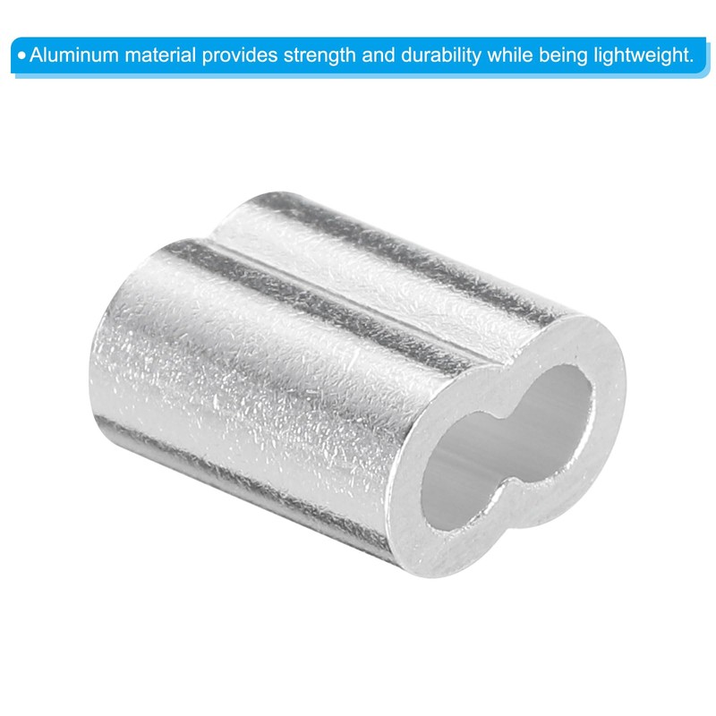 sourcing map 1 Inch 2.5 mm Aluminium Crimp Sleeve Double