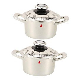 NOLITOY 2pcs Retro Mechanical Kitchen Timer with Loud Alarm Countdown for Baking and Cooking Easy to Use Cartoon Design for Chefs and Home Use