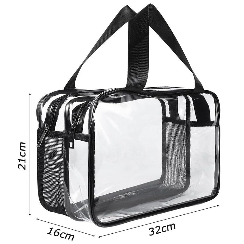 Large Clear PVC Cosmetic Bag, Multi-Functional Makeup Pouch, Travel Toiletry