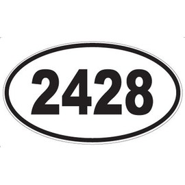 Number 2428 Oval Sticker