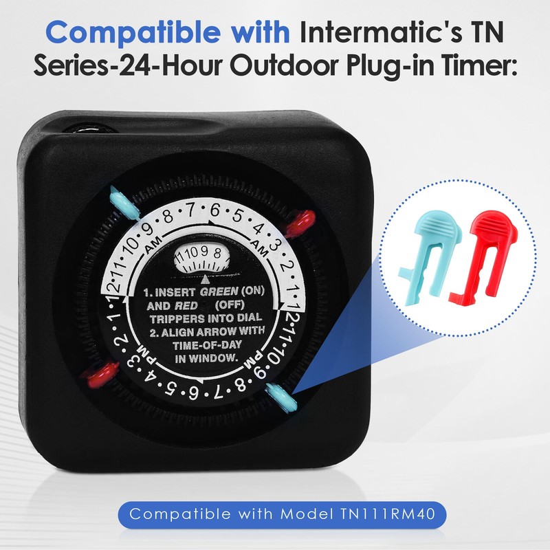 Dreyoo Cycle Timer Clock ON/OFF Plastic Switch Trippers Compatible with