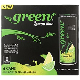 Green Soda Sparkling Lemon Lime with Real Fruit Juice, Naturally Sweetened, No Artificial Sweeteners, Natural Flavors, 66.9 Fluid Ounce (Pack of 4)