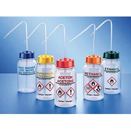 DUTSCHER 063446 500 ml Wash Bottle with Wide Neck, Acetone Print, Red Cap