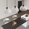 AOJUNSANSAN 3 Pack Woven Pendant Light Fixtures,10.2" White Rattan Pendant