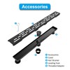 Fibetter 24 Inch Black Linear Shower Drain, Rectangular Shower Floor
