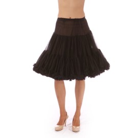 Malco Modes Luxury Vintage Knee-Length Crinoline Jennifer Petticoat Skirt Pettiskirt, Adult Tutu for Rockabilly 50s (Black, Medium)