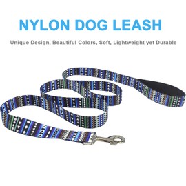 MayPaw 6FT Nylon Dog Leash Printing Floral Pattern Colorful Pet Leash for Puppy Small Medium Large Dogs