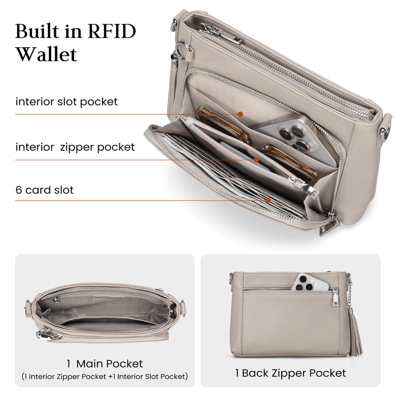 befen Genuine Leather Crossbody Bag Medium Shoulder Bag Anti Theft