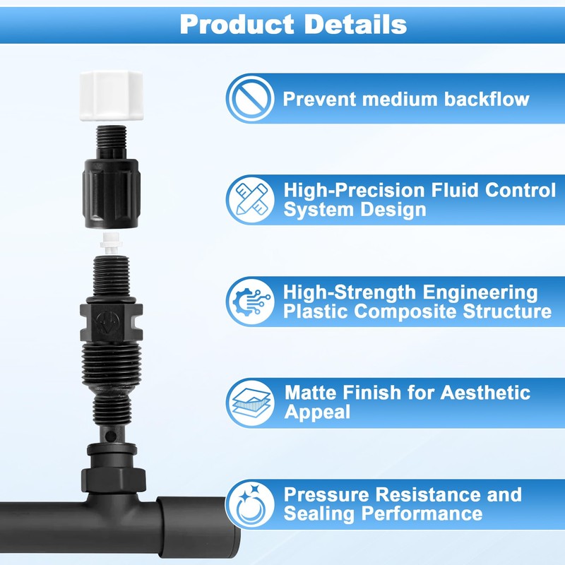3/8 Inch UCINJ38 Injection Check Valve Replacement for Stenner Pumps