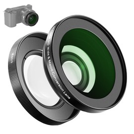 Neewer 40.5mm HD Wide Angle Lens Compatible with Sony ZV-1F ZV-E10 A5000 A6000, 2 in 1 18mm Wide Angle & 10x Macro Additional Lens with Extension Tube, Bayonet Mount Lens Adapter (LS-30, Black)