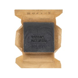 TOGEAN Naturale Shower Kit Natural 100 gr Soap bar, Natural Soap Exfoliator made of Sisal plant, and Hand Crafted Coconut Soap Tray (Charcoal Bergamot)