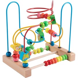 Jacootoys Toddlers Bead Maze Roller Coaster Animal Circle Toys Educational Abacus Beads Game for Boys Girls Baby Gift