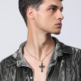 LES OSEWA Baseball Cross Necklace - 925 Sterling Silver Baseball Pendant Sport Jewelry for Men, Women, Boys, Girls, Athletes