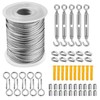 kingsea 5/64" Wire Rope Kit, 100ft PVC Coated Stainless Steel