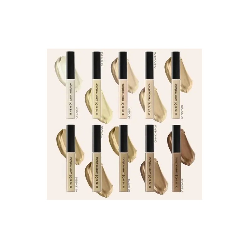 Corrector Líquido Bissú 03 Oblea, Para Ojeras e Imperfecciones, Acabado