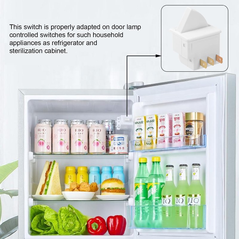 Heyiarbeit Refrigerator Door Light Switch 3Pin Universal Replacement LTK-17 Momentary