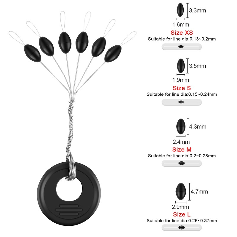 VIPMOON 600 Pieces Fishing Bobber Stopper, Rubber Bobber Stops for