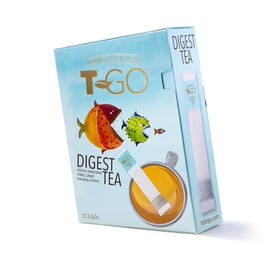 T-Go Digest Tea, On-The-Go Digestive Tea, Supports Gut Health, Digestion, Circulation, Anti-Inflammatory, Iced or Hot Caffeinated Tea, 15 Tea Bag Sticks