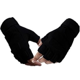 - Fingerless Tactical Gloves, Black, M Size, Great for Pro Snipers and Riders, Survival Game Players, Motorbiking, Outdoors