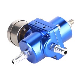 for fuel regulator pressure Senyar Universal FPR Fuel Pressure Regulator with Gauge Hose Kit 0-140psi Adjustable(blue)