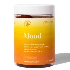 Glotrition Mood Gummy | Improves Mood and Reduces Feelings of Stress | Alleviates PMS Symptoms and Hot Flashes for Menopausal Women | Decreases Fatigue and Irritability | 60 Gummies