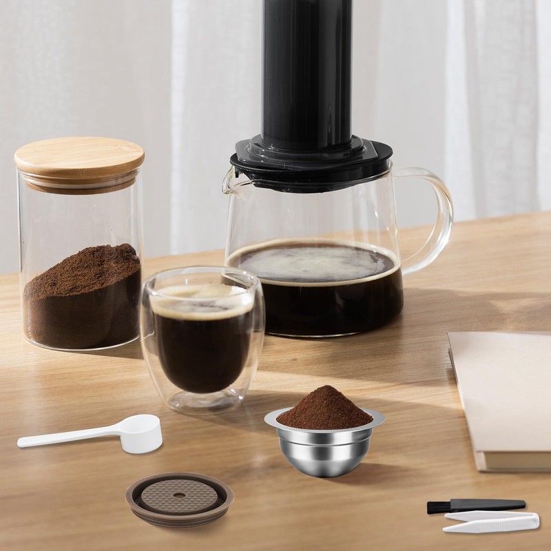 Reusable Capsules Compatible with Nespresso Vertuo Next/Vertuo POP, Stainless Steel