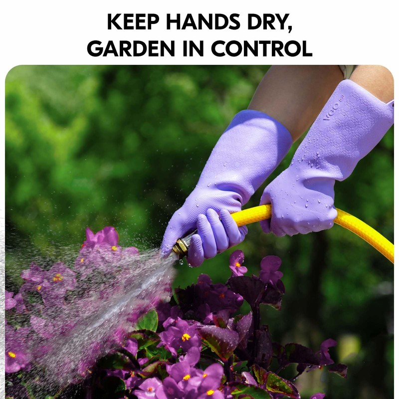 Vgo... 1 Pair Extra Long Gardening Gloves with Fresh Rich