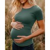 Huukeay 4 Pack Women's Maternity Shirts, Crew Neck Maternity Top