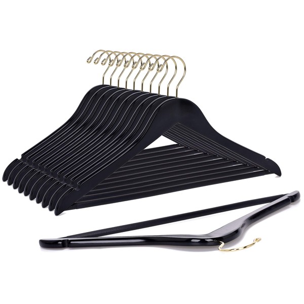 Quality Wooden Hangers - Slightly Curved Hanger 90 Pack Sets