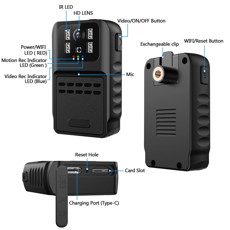 1080P Mini Body Camera Wearable Audio Video Recorder Night Vision