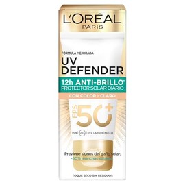 L'Oréal Paris Protector Solar Diario Anti-Brillo FPS50+ UV Defender Tono Claro, 40g
