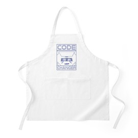 CafePress Hacker Computer Code Changer Cybersecurity Kitchen Apron with Pockets, Grilling Apron, Baking Apron