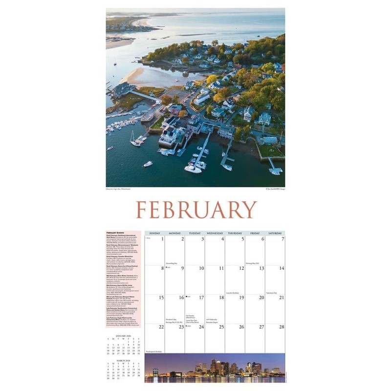 Willow Creek Press, New England Travel and Events 2026 Wall