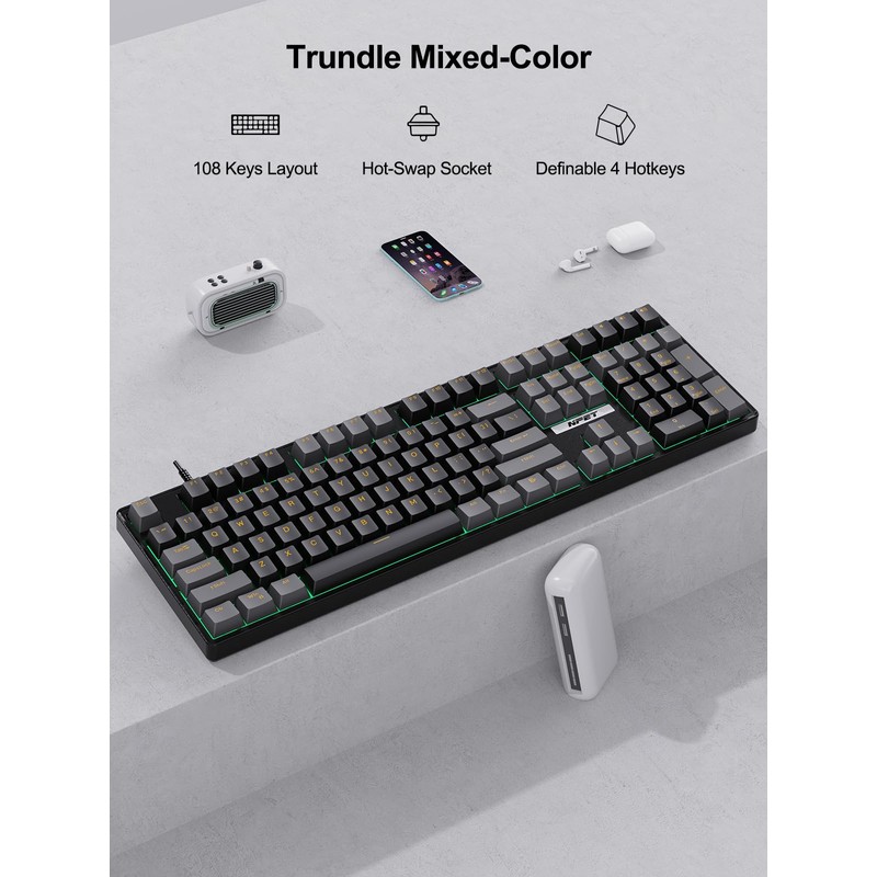 NPET Gaming Keyboard (Mechanical 108 Keys)