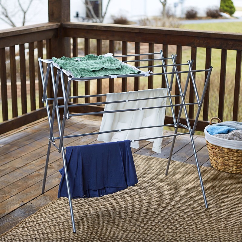Household Essentials Clothes Drying Rack, Foldable, Expandable and Collapsible Laundry