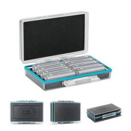 JJC - Funda de batería AA de 8 ranuras, carcasa de PC, resistente al agua y a prueba de golpes, para 8 pilas AA / 14500, organizador de batería AA