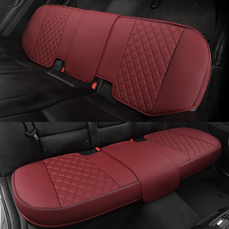 Black Panther Luxury PU Leather Rear Car Seat Cover,Compatible with