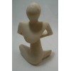 Unbranded Small Yoga Alabaster Figurine Meditation Pose 6.5" Tall Beige