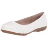 CLIFFS BY WHITE MOUNTAIN Women's Clara Ballet Flat, White/Burnished/Smooth, 6