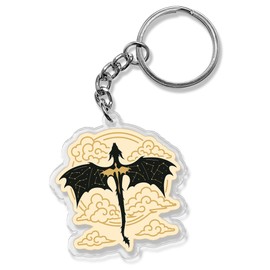 Dragon Fourth Wing Keychain 2 Inches Bookish Book Club Bookworm Reading Lover Romantasy Acrylic Material Key Ring Accessories for Motorcycles Cars Backpack Handbag Gifts for Mom Dad Friend Coworker