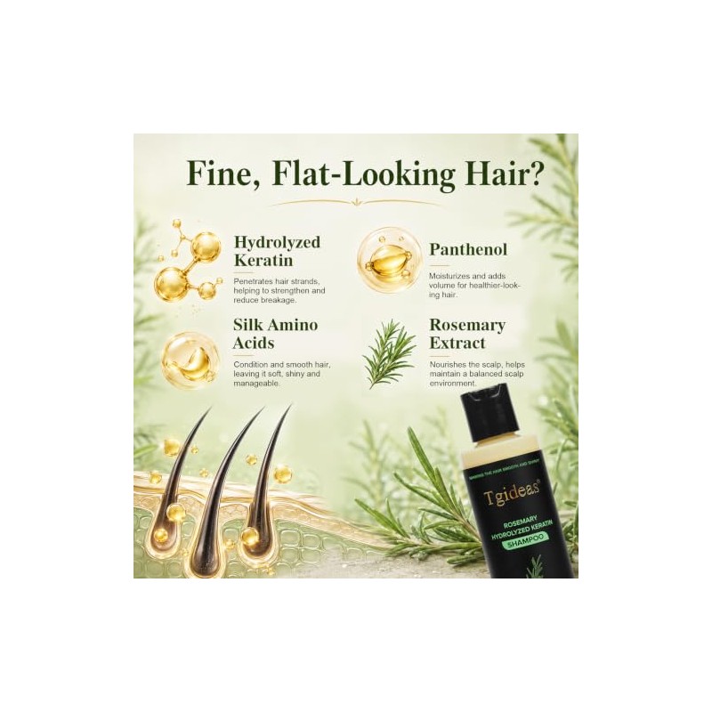 Champú Orgánico Crecimiento Cabello Romero Mujeres Hombres Natural Fortalecer Espesar