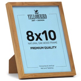 8 x 10 Photo Frame Wood - White Oak Natural Wooden Picture Frames - Art Frames for Wall - Frame with Real Glass - Wall or Tabletop Display