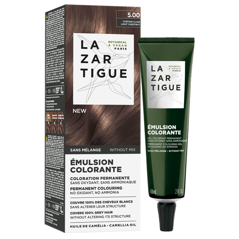 Emulsión Colorante 5.00 Castaño Claro LAZARTIGUE | Sin amoníaco ni