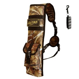 ARCTIRA Archery Back Quiver Arrow Holder with Puller Lightweight Adjustable Quiver Foldable Arrow Case with Large Capacity for Recurve & Compound Bow Hunting (Camo)
