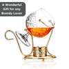 Hemswell Crystal Brandy Warmer Stand Set in Stunning Gold -