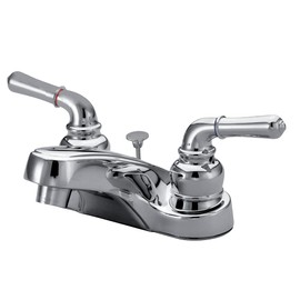 Kingston Brass KB251B Magellan Twin Lever Handle 4-Inch Centerset Lavatory Faucet with Brass Pop-Up, Polished Chrome